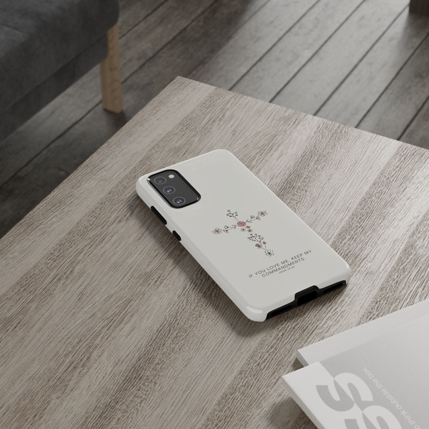 John 14:15 Floral Cross - Samsung Galaxy Case - BOGO Cases