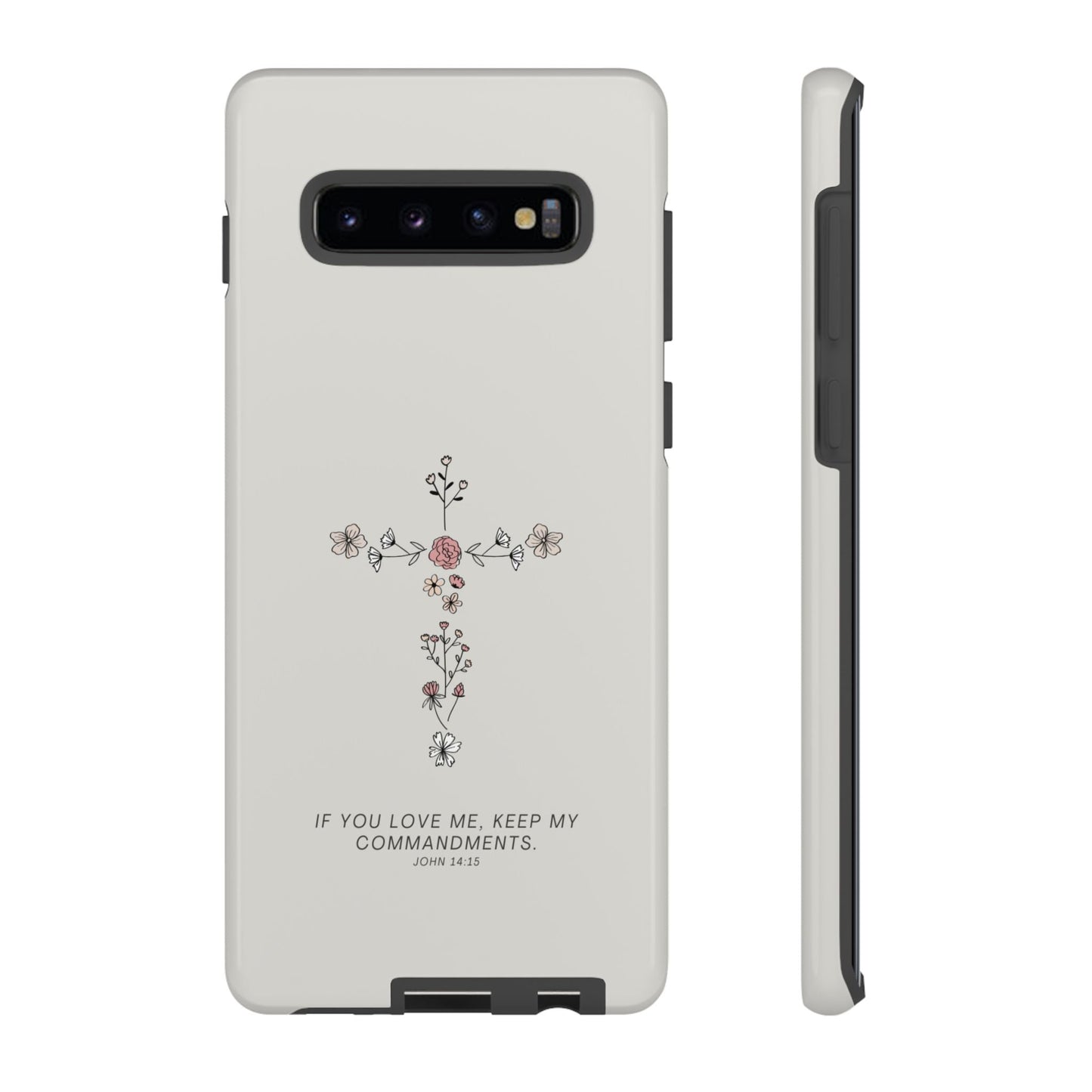John 14:15 Floral Cross - Samsung Galaxy Case - BOGO Cases