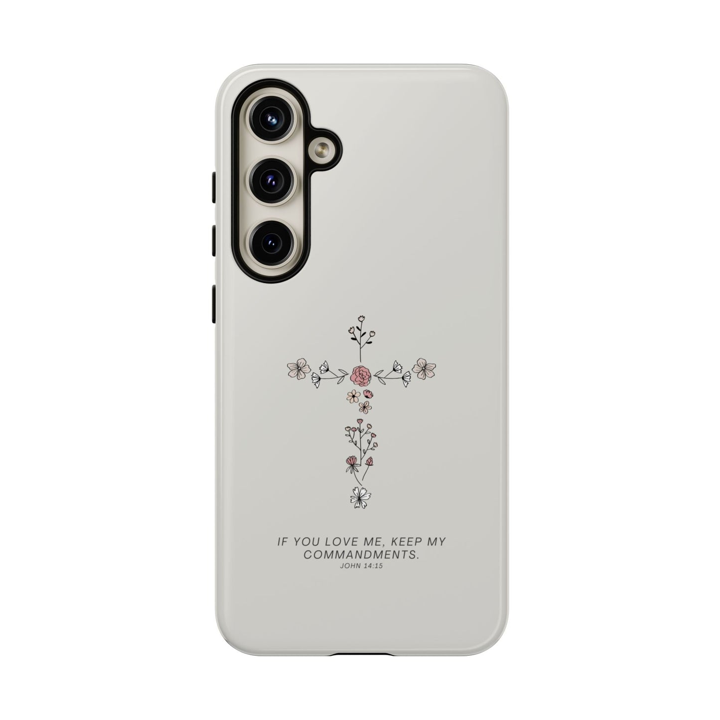 John 14:15 Floral Cross - Samsung Galaxy Case - BOGO Cases