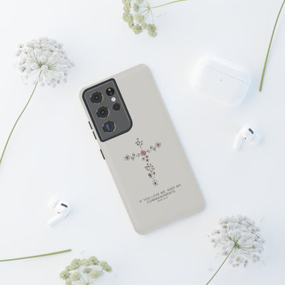 John 14:15 Floral Cross - Samsung Galaxy Case - BOGO Cases