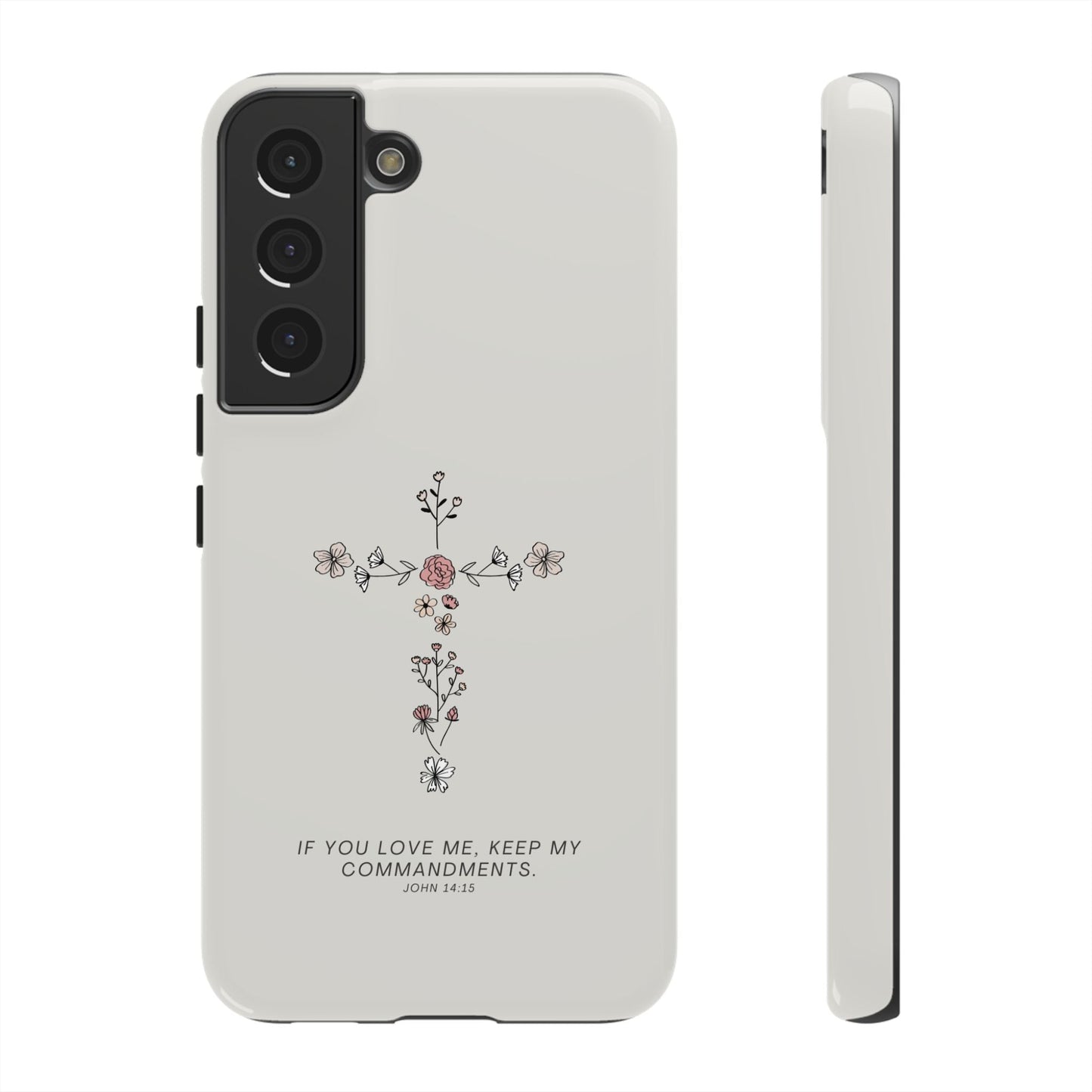 John 14:15 Floral Cross - Samsung Galaxy Case - BOGO Cases