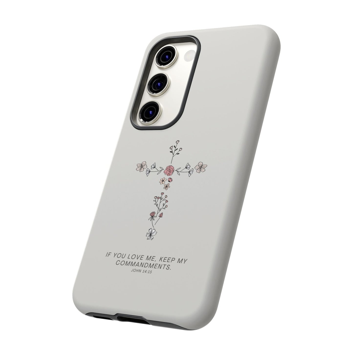 John 14:15 Floral Cross - Samsung Galaxy Case - BOGO Cases