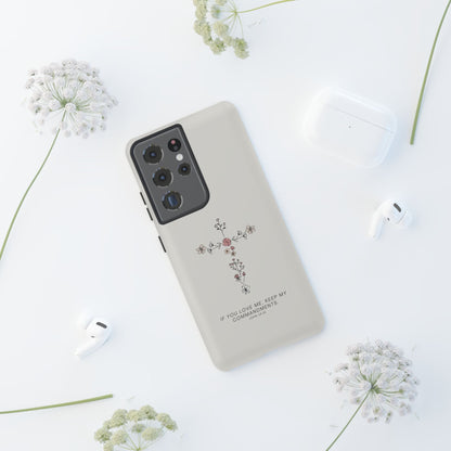 John 14:15 Floral Cross - Samsung Galaxy Case - BOGO Cases