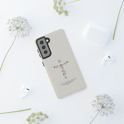 John 14:15 Floral Cross - Samsung Galaxy Case - BOGO Cases