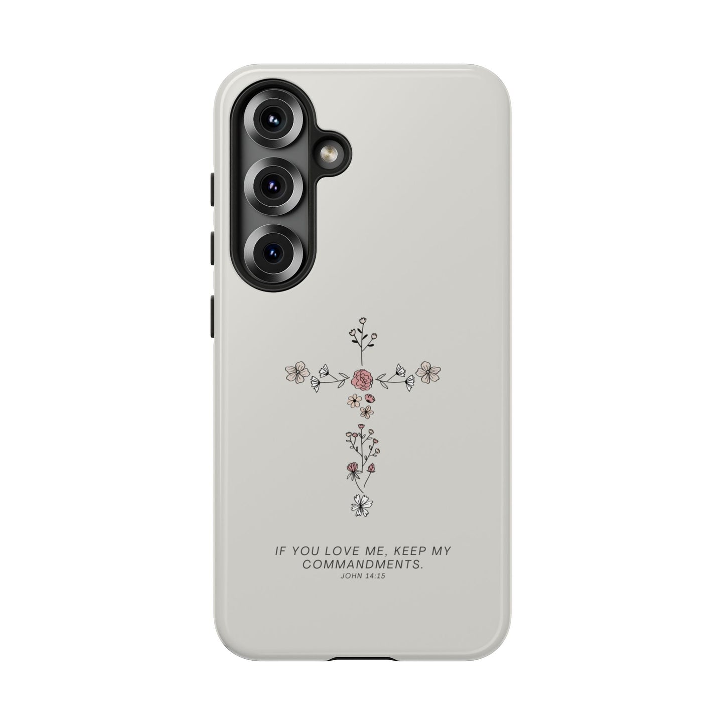 John 14:15 Floral Cross - Samsung Galaxy Case - BOGO Cases