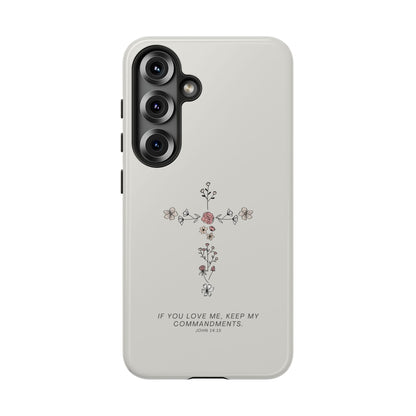John 14:15 Floral Cross - Samsung Galaxy Case - BOGO Cases
