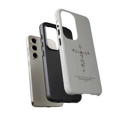 John 14:15 Floral Cross - Samsung Galaxy Case - BOGO Cases
