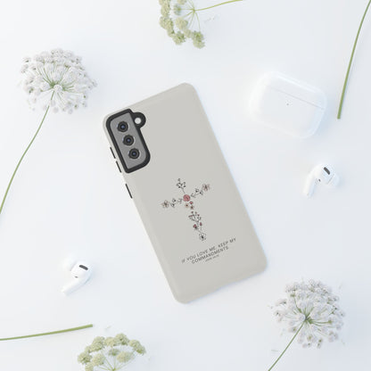 John 14:15 Floral Cross - Samsung Galaxy Case - BOGO Cases