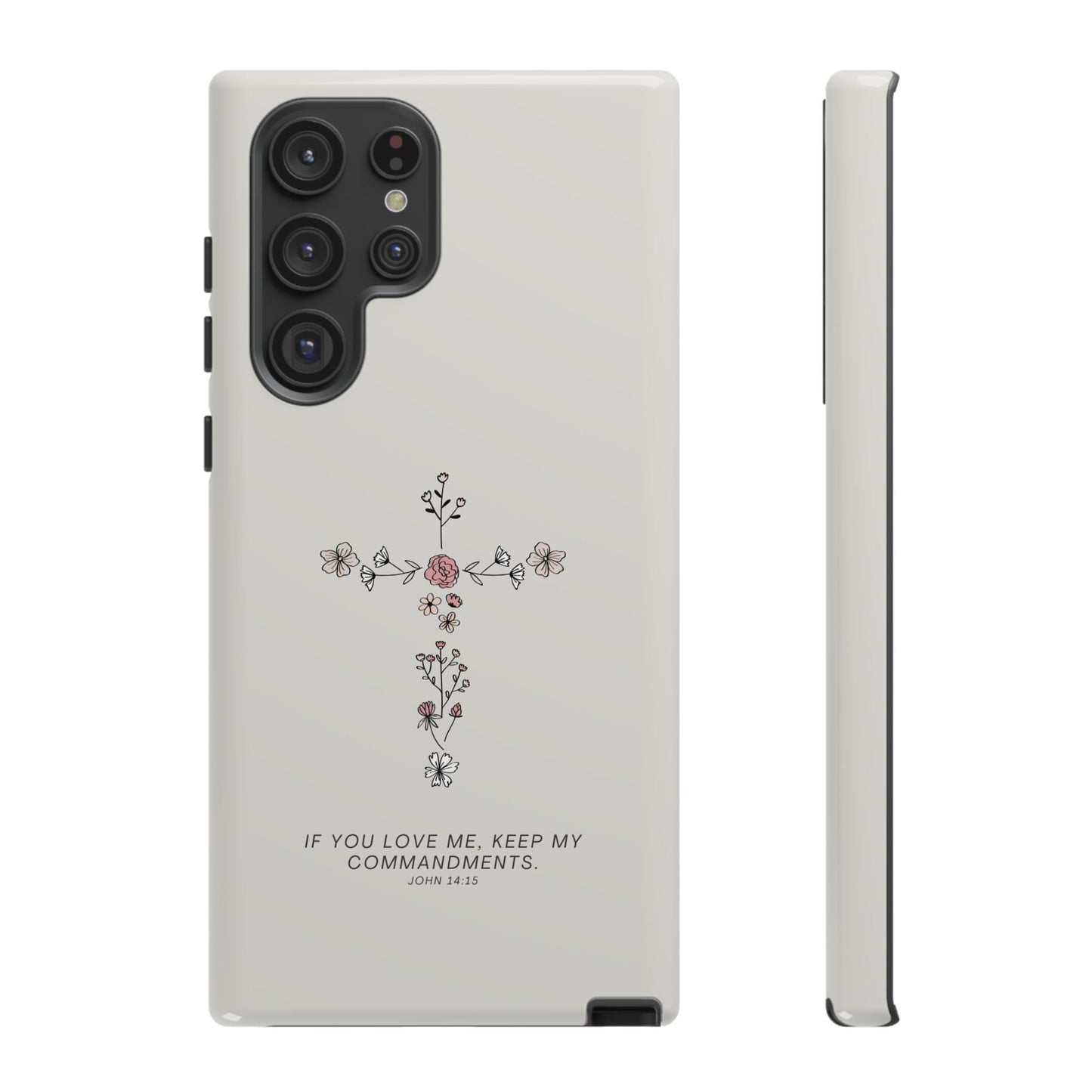 John 14:15 Floral Cross - Samsung Galaxy Case - BOGO Cases