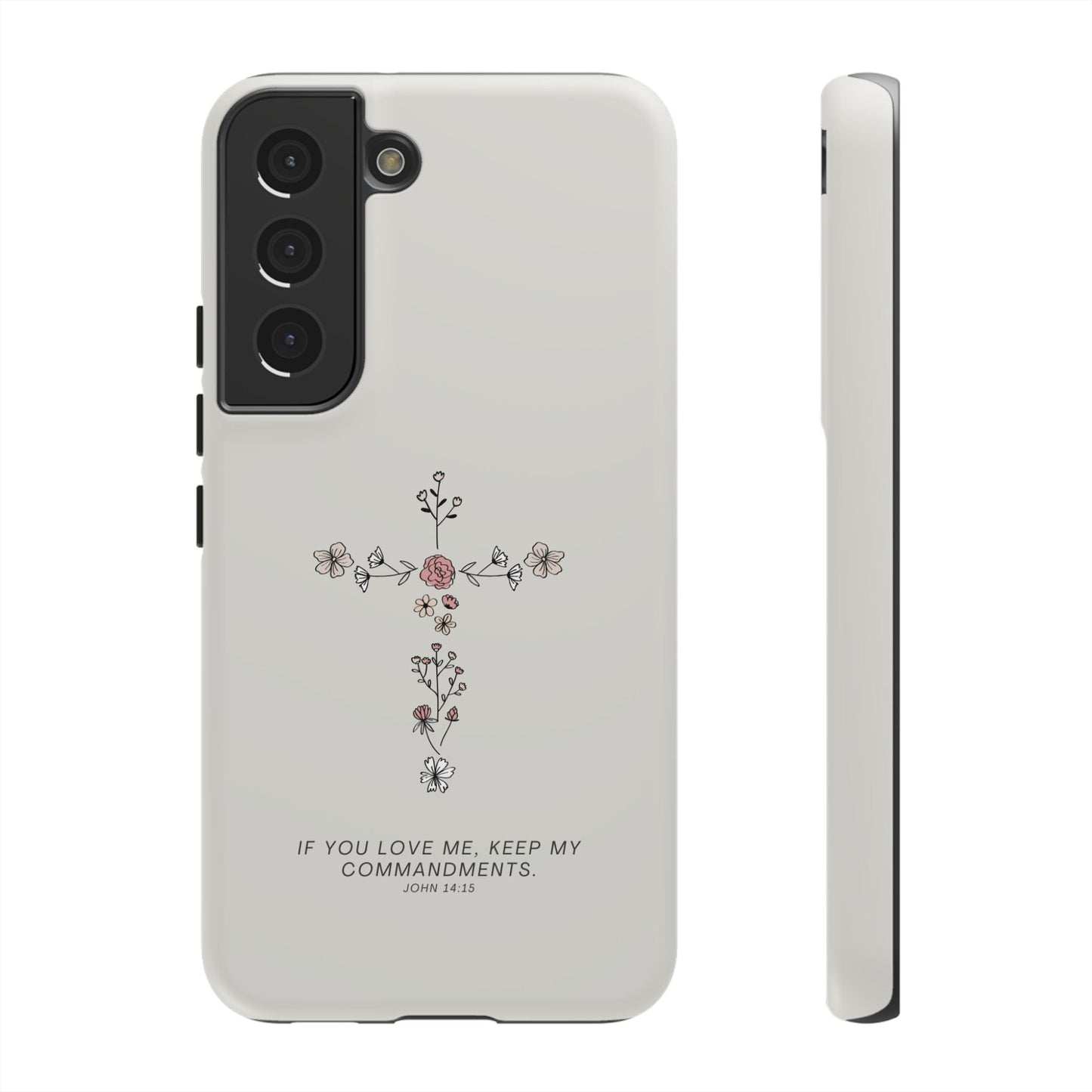 John 14:15 Floral Cross - Samsung Galaxy Case - BOGO Cases