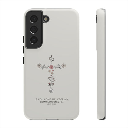 John 14:15 Floral Cross - Samsung Galaxy Case - BOGO Cases