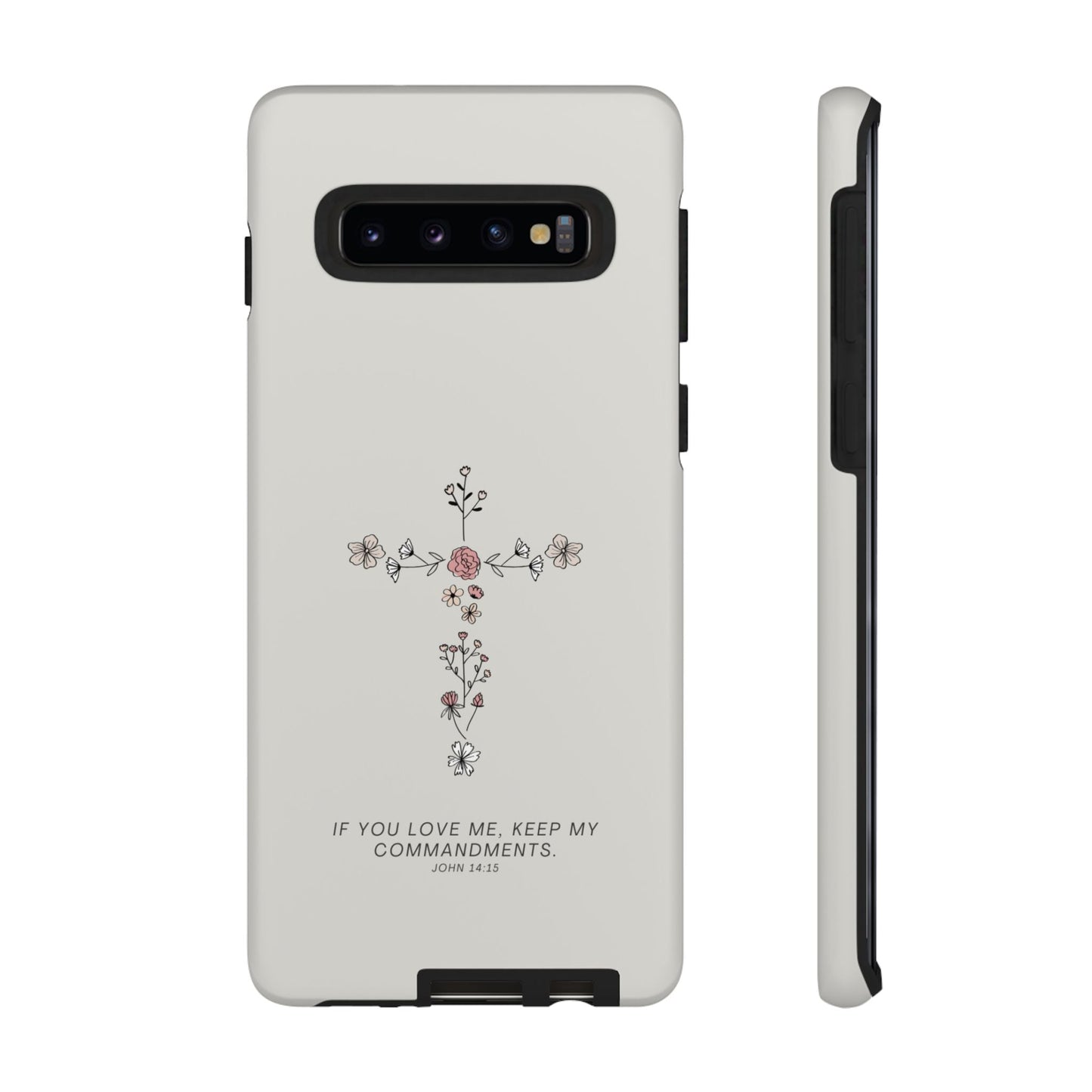 John 14:15 Floral Cross - Samsung Galaxy Case - BOGO Cases