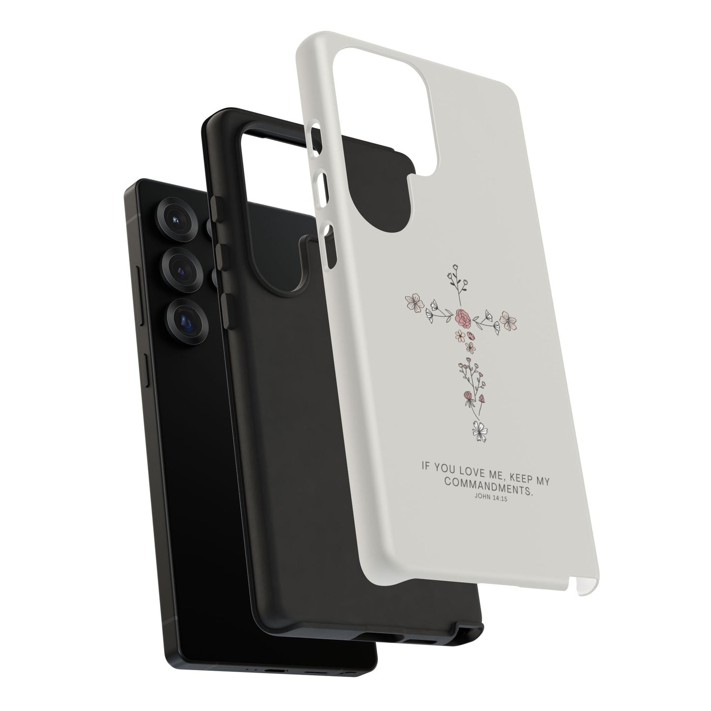 John 14:15 Floral Cross - Samsung Galaxy Case - BOGO Cases