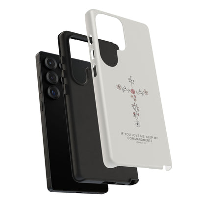 John 14:15 Floral Cross - Samsung Galaxy Case - BOGO Cases