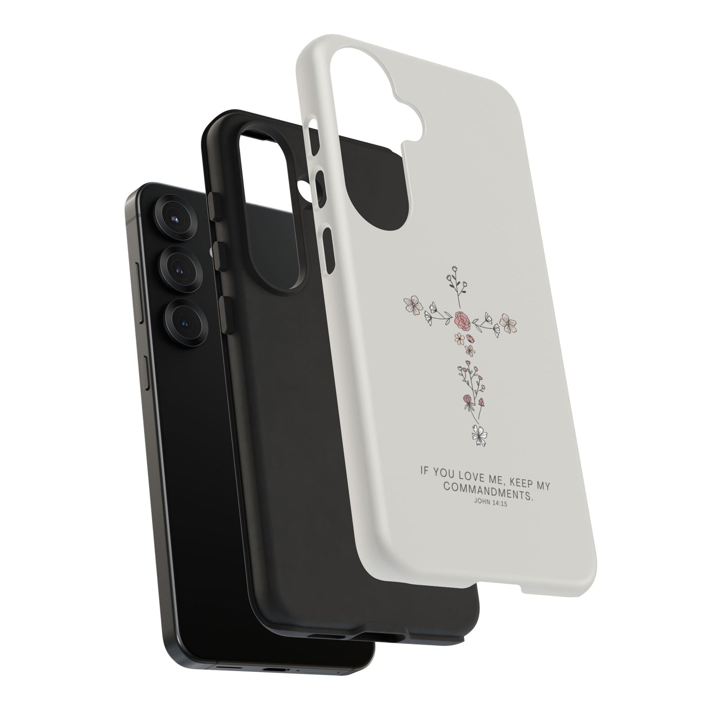 John 14:15 Floral Cross - Samsung Galaxy Case - BOGO Cases