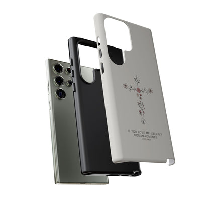 John 14:15 Floral Cross - Samsung Galaxy Case - BOGO Cases