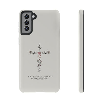 John 14:15 Floral Cross - Samsung Galaxy Case - BOGO Cases