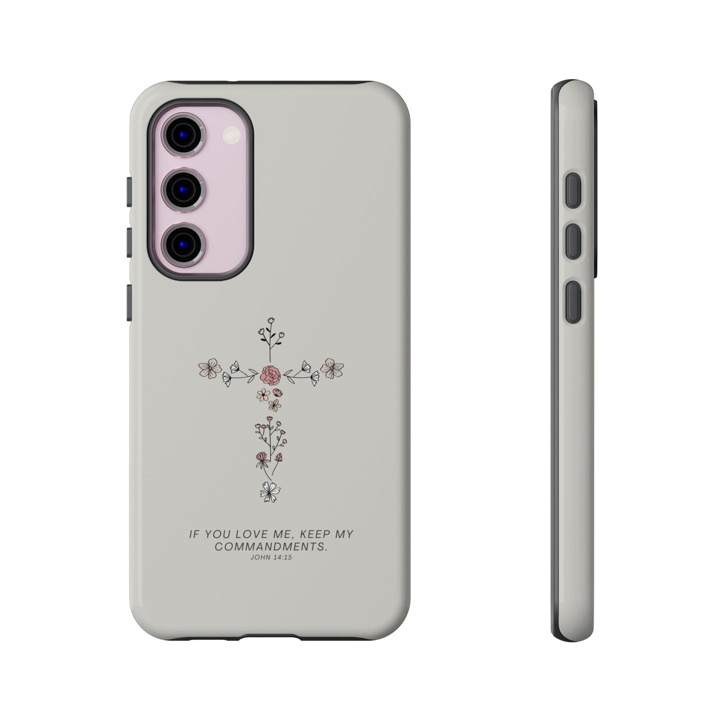 John 14:15 Floral Cross - Samsung Galaxy Case - BOGO Cases