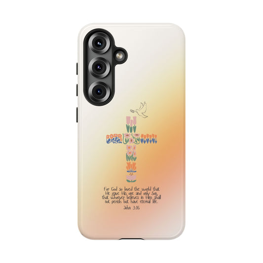John 3:16 Floral Cross - Samsung Galaxy Case - BOGO Cases