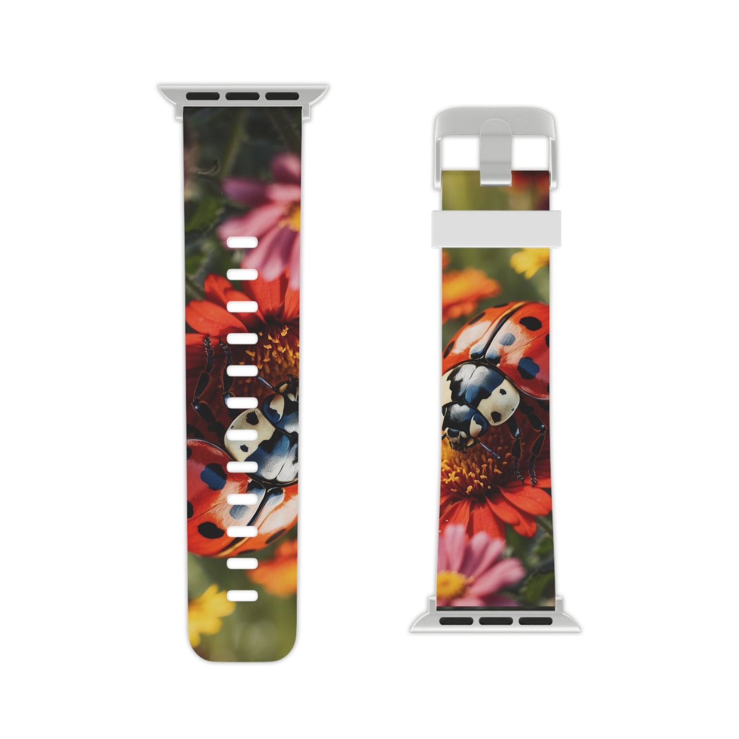 Ladybug on Orange Daisy Apple Watch Band - BOGO Cases