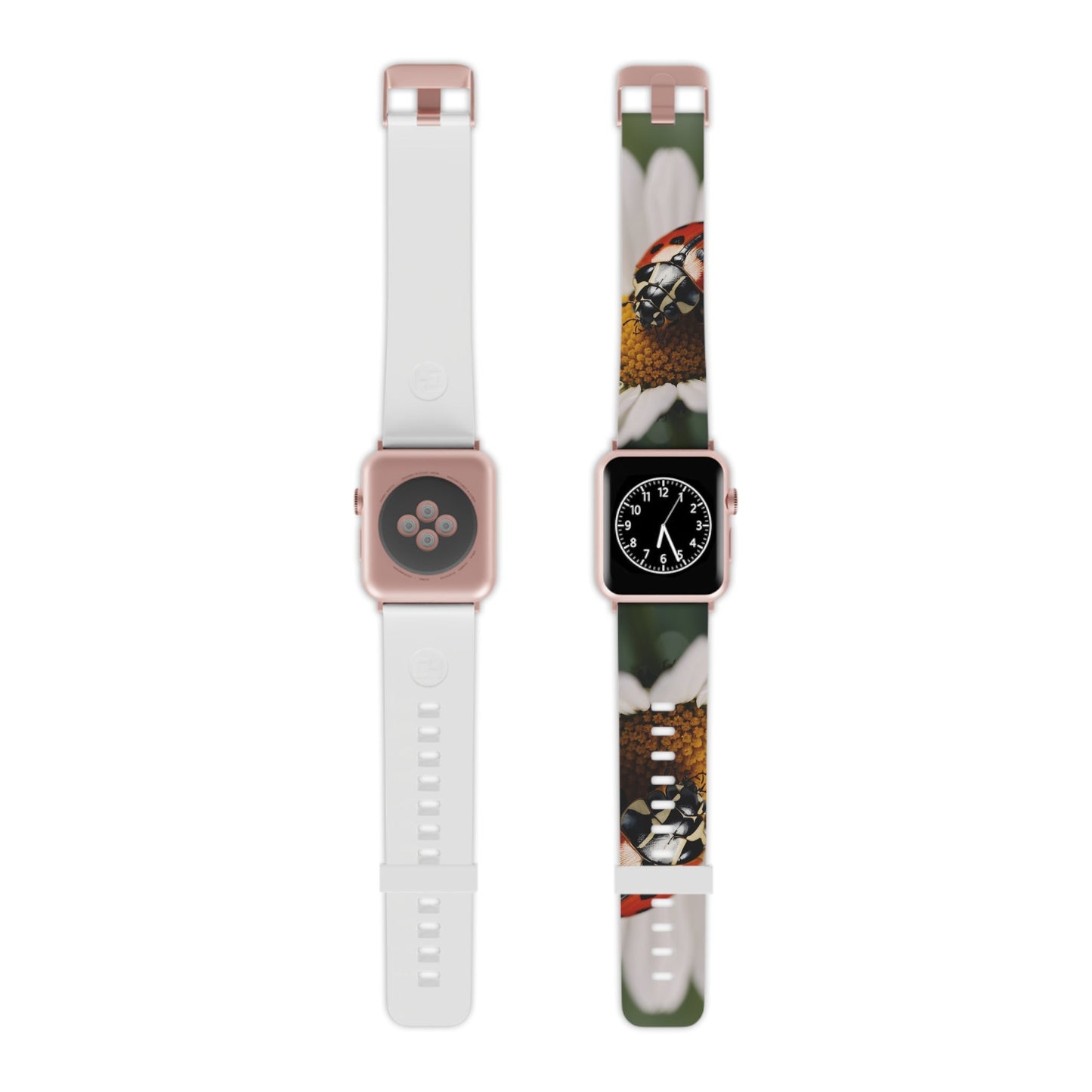 Ladybug on White Daisy Apple Watch Band - BOGO Cases
