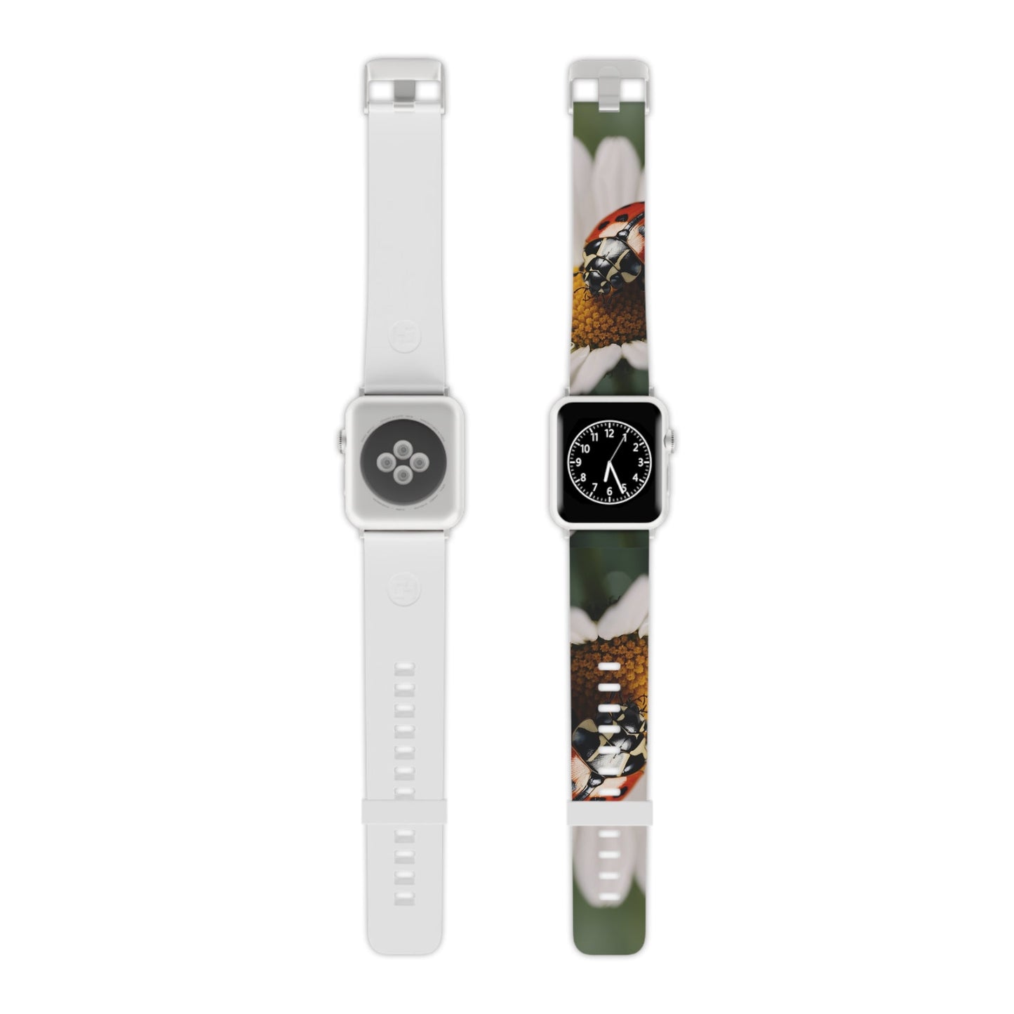 Ladybug on White Daisy Apple Watch Band - BOGO Cases