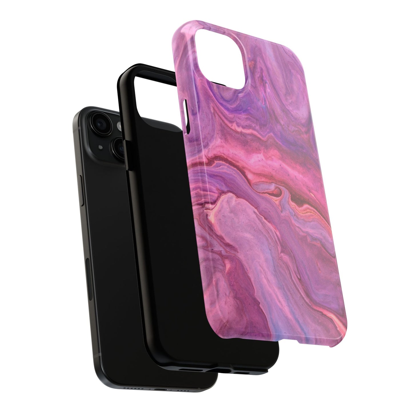 Lavender Dreamscape – iPhone Case with Pink & Purple Marble Swirl - BOGO Cases