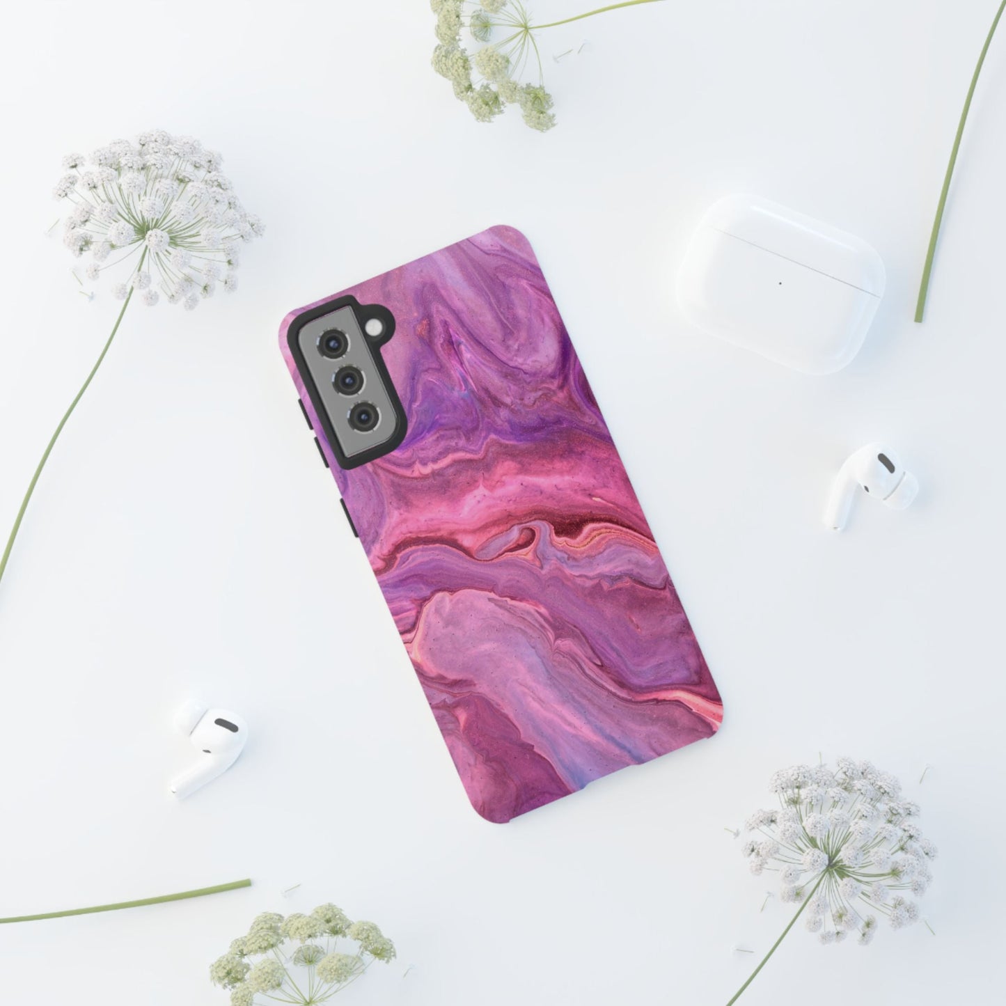 Lavender Dreamscape – Samsung Galaxy Case with Purple & Pink Marble Art - BOGO Cases