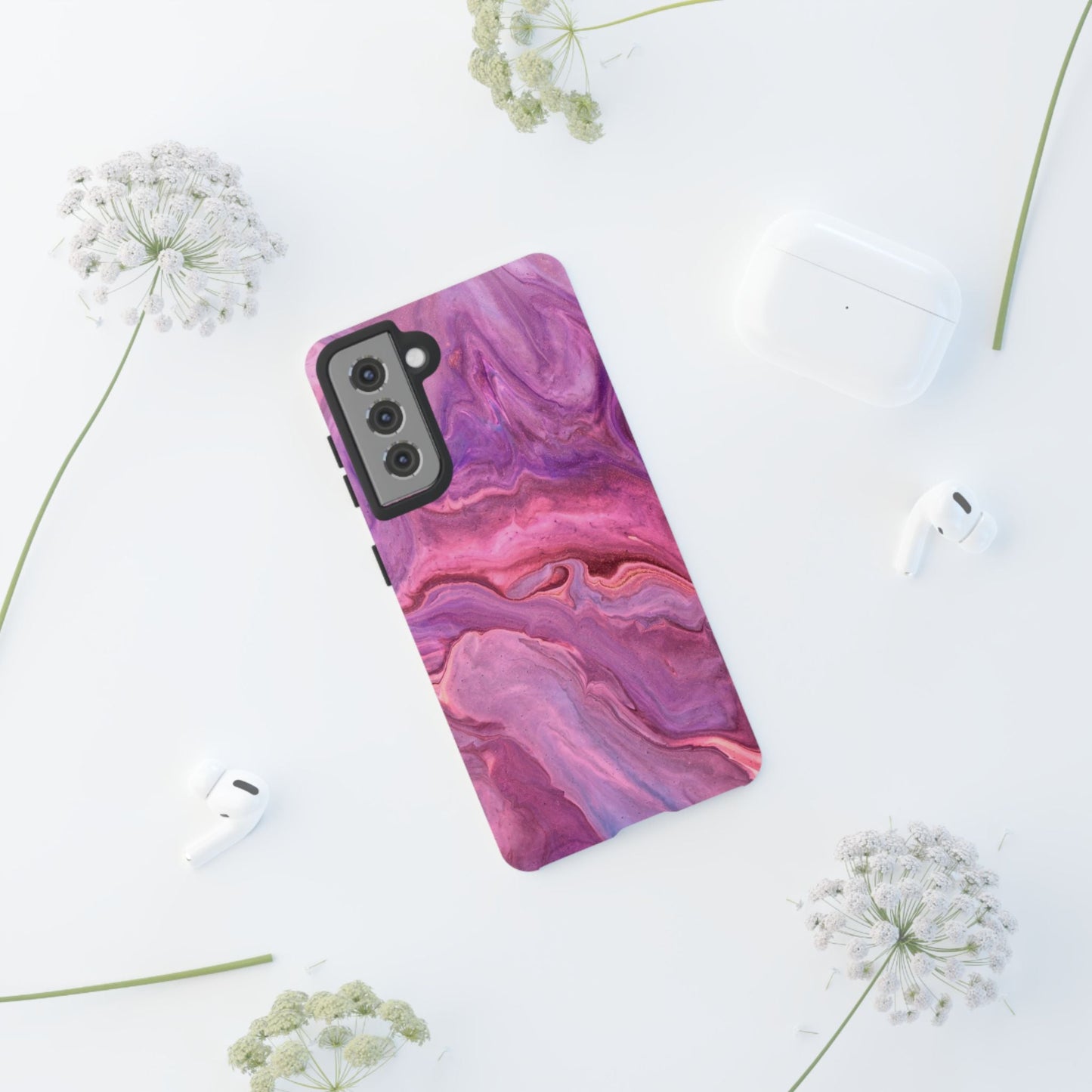 Lavender Dreamscape – Samsung Galaxy Case with Purple & Pink Marble Art - BOGO Cases