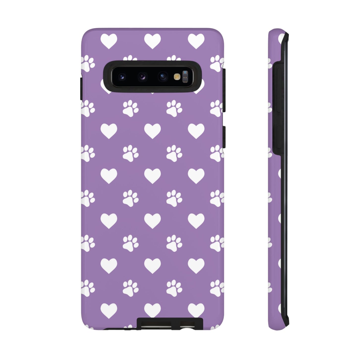 Lavender Paw Prints & Hearts Design - Adorable Pet Lover Samsung Galaxy Case - BOGO Cases