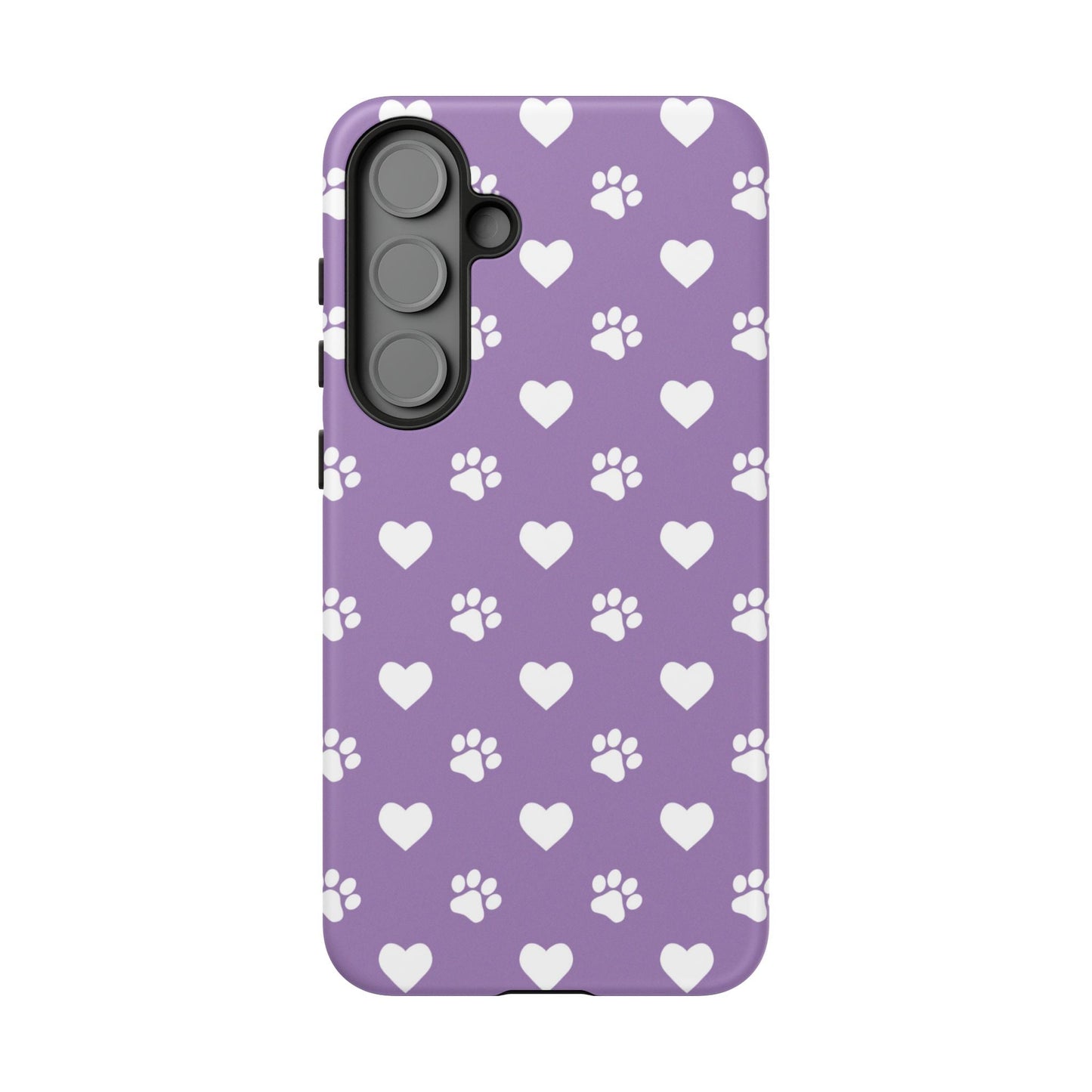 Lavender Paw Prints & Hearts Design - Adorable Pet Lover Samsung Galaxy Case - BOGO Cases