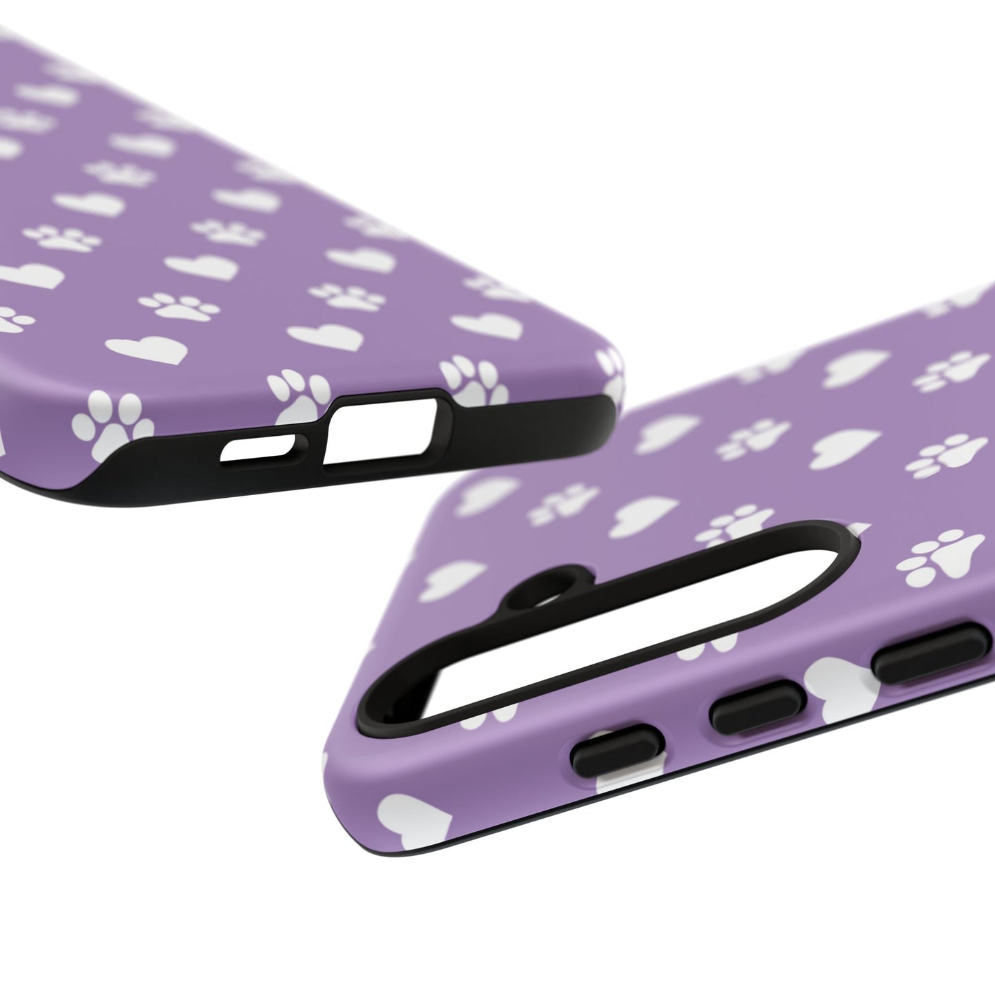 Lavender Paw Prints & Hearts Design - Adorable Pet Lover Samsung Galaxy Case - BOGO Cases