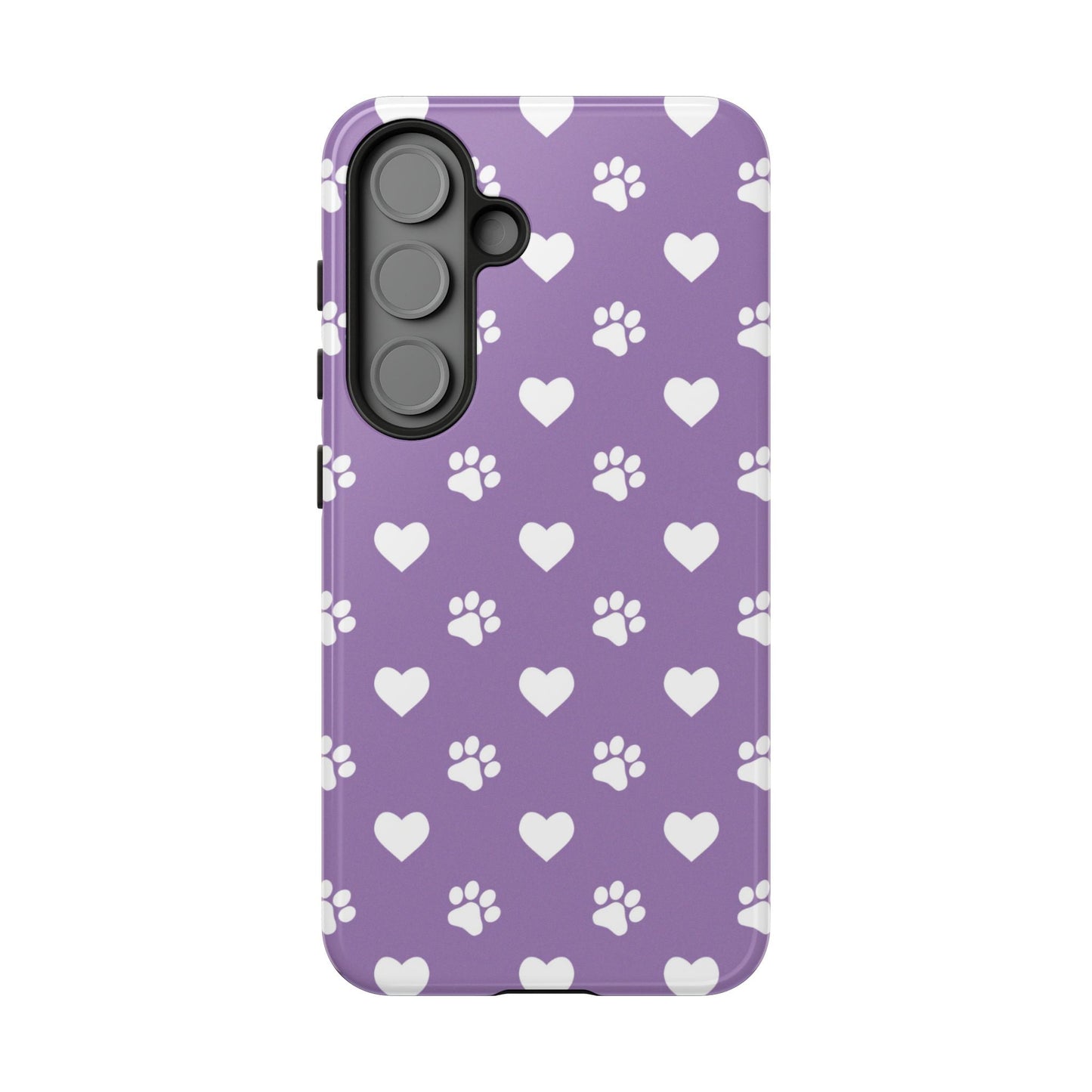 Lavender Paw Prints & Hearts Design - Adorable Pet Lover Samsung Galaxy Case - BOGO Cases