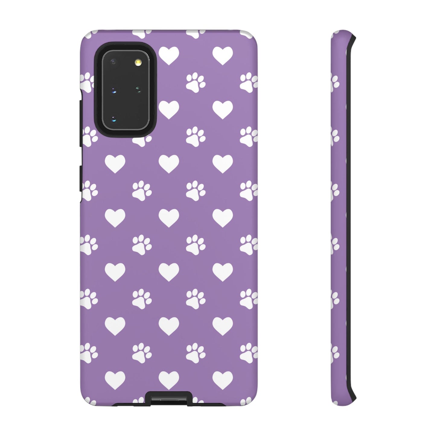 Lavender Paw Prints & Hearts Design - Adorable Pet Lover Samsung Galaxy Case - BOGO Cases