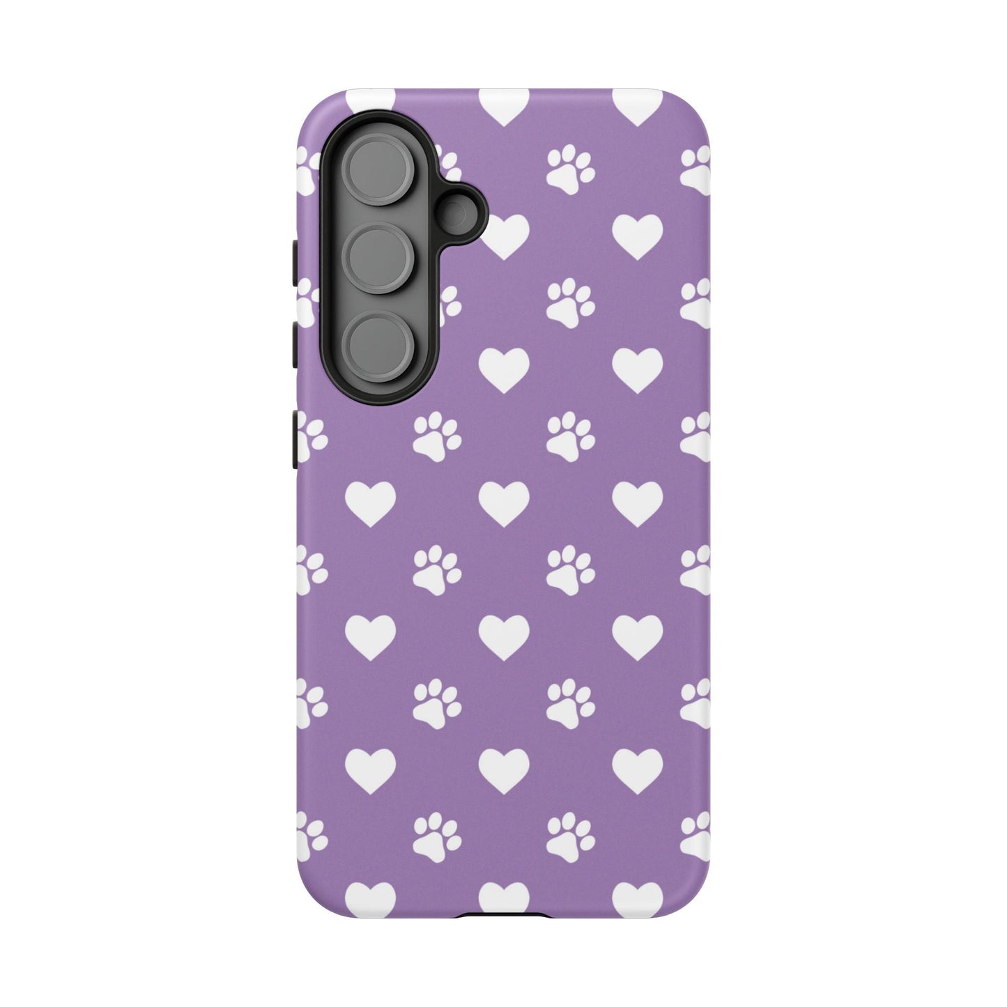 Lavender Paw Prints & Hearts Design - Adorable Pet Lover Samsung Galaxy Case - BOGO Cases