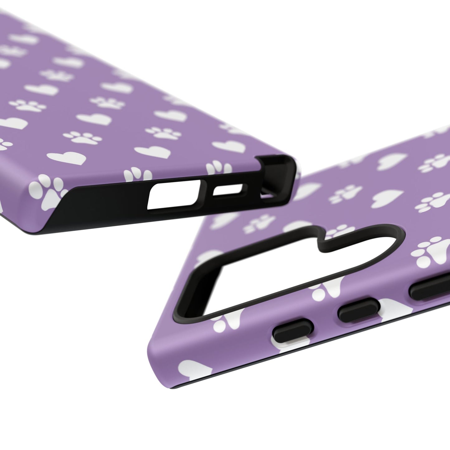 Lavender Paw Prints & Hearts Design - Adorable Pet Lover Samsung Galaxy Case - BOGO Cases