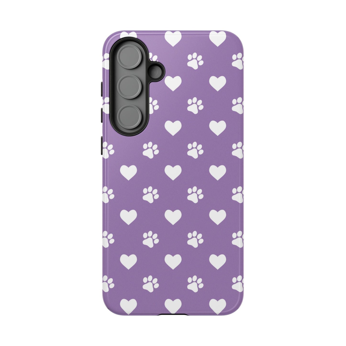 Lavender Paw Prints & Hearts Design - Adorable Pet Lover Samsung Galaxy Case - BOGO Cases