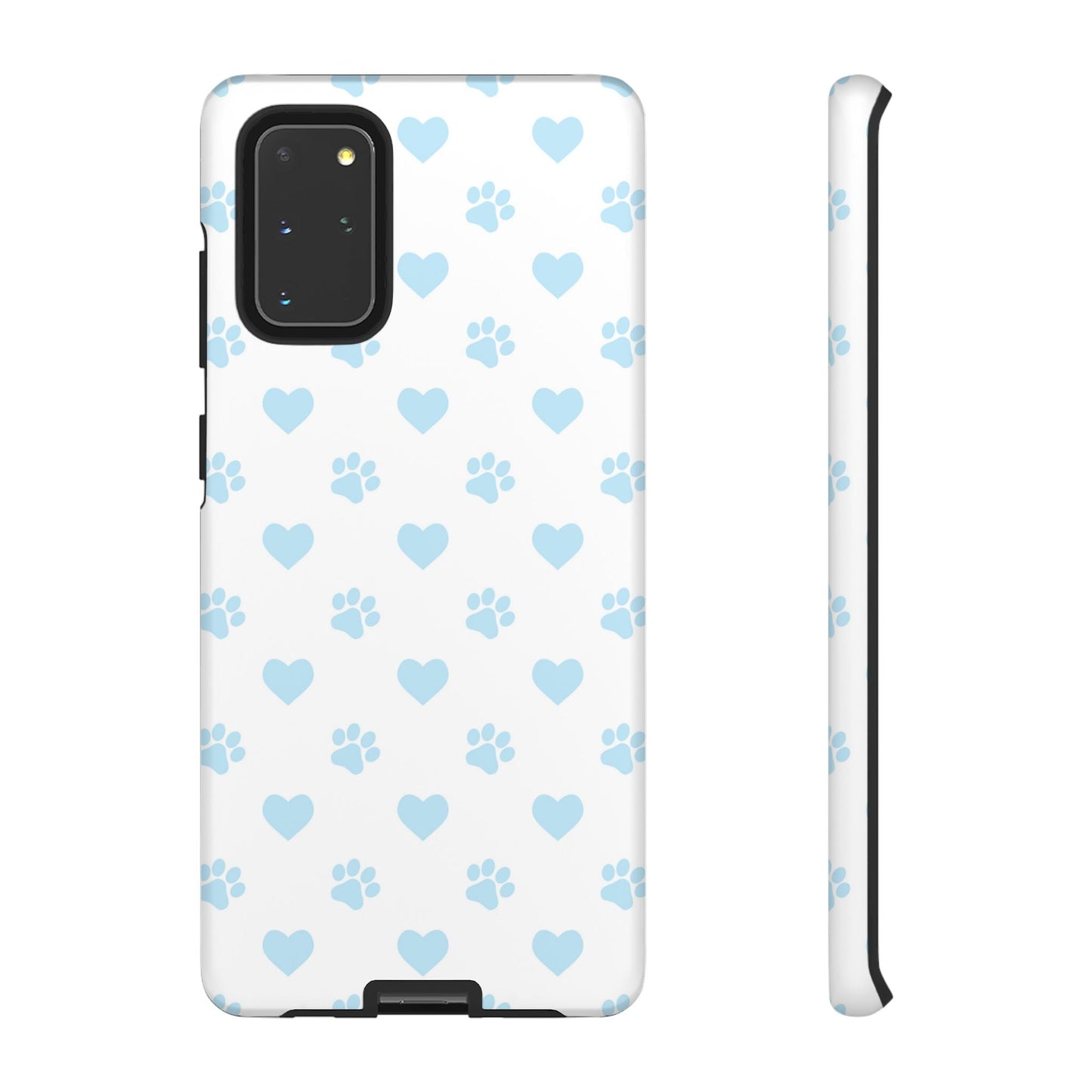 Light Blue Paw Prints & Hearts – Samsung Galaxy Case for Animal Lovers - BOGO Cases