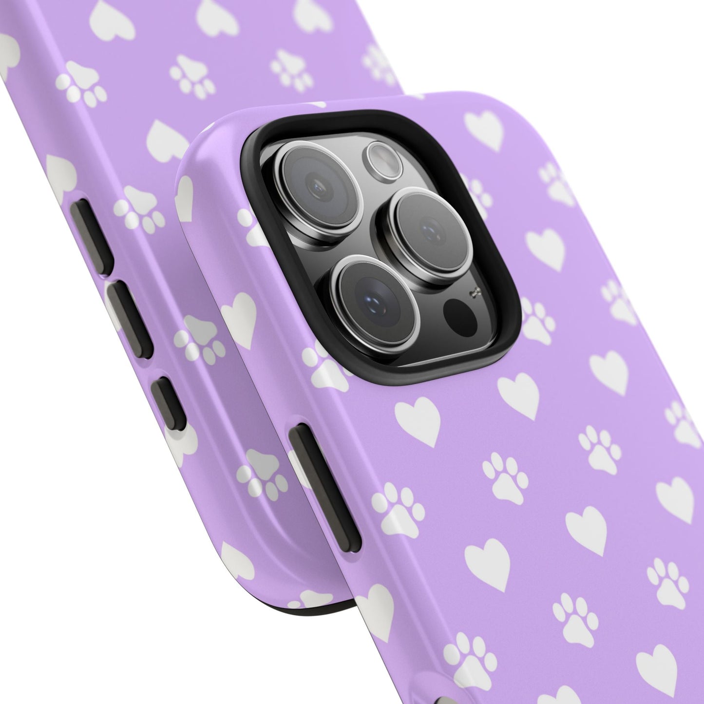 Lilac Paw Prints & Hearts – iPhone Case - BOGO Cases