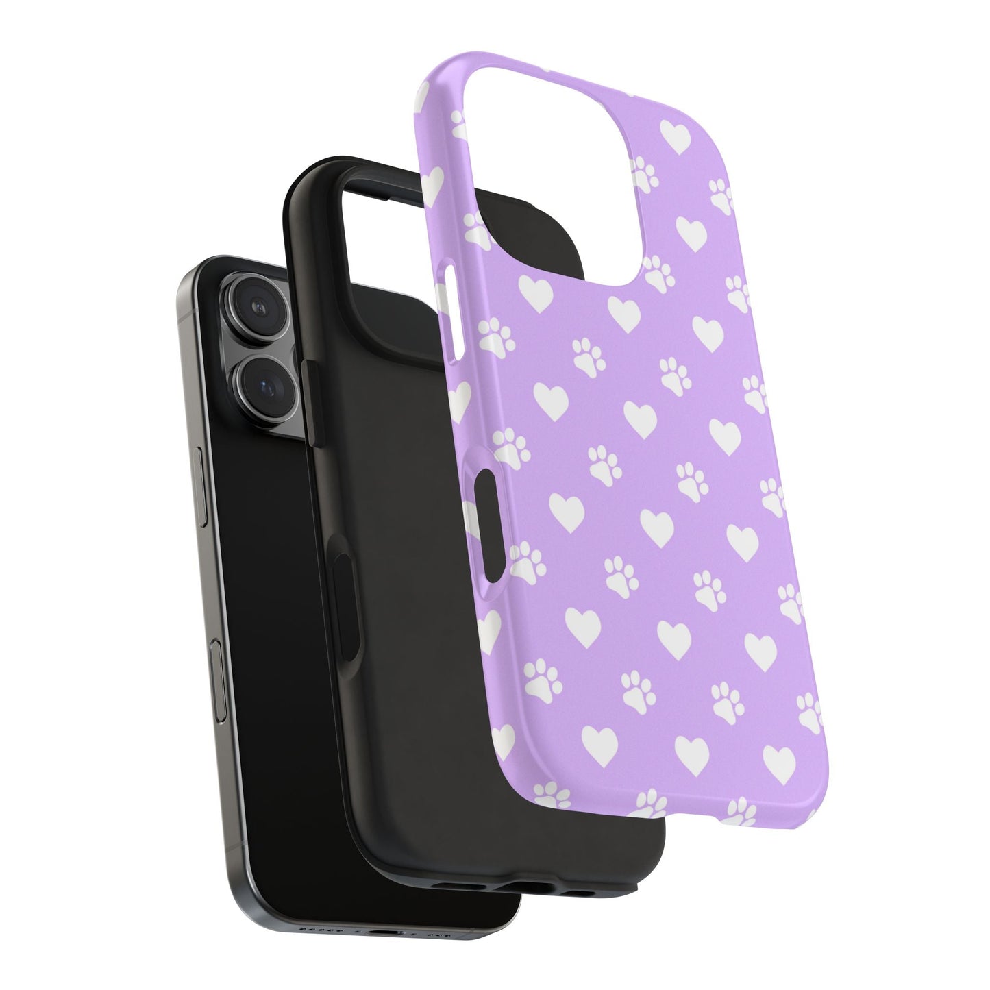 Lilac Paw Prints & Hearts – iPhone Case - BOGO Cases