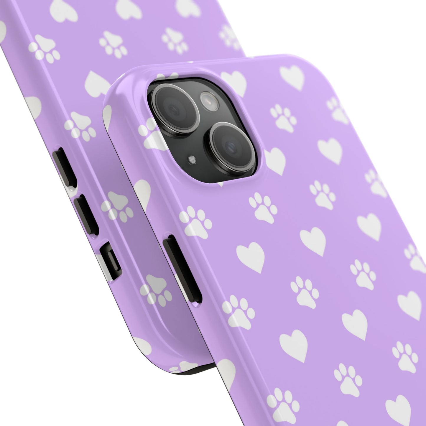 Lilac Paw Prints & Hearts – iPhone Case - BOGO Cases