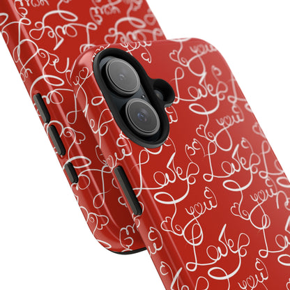 Love Script Red iPhone Case – Romantic Handwritten Design - BOGO Cases