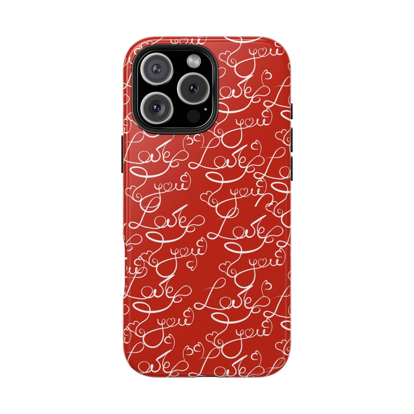 Love Script Red iPhone Case – Romantic Handwritten Design - BOGO Cases