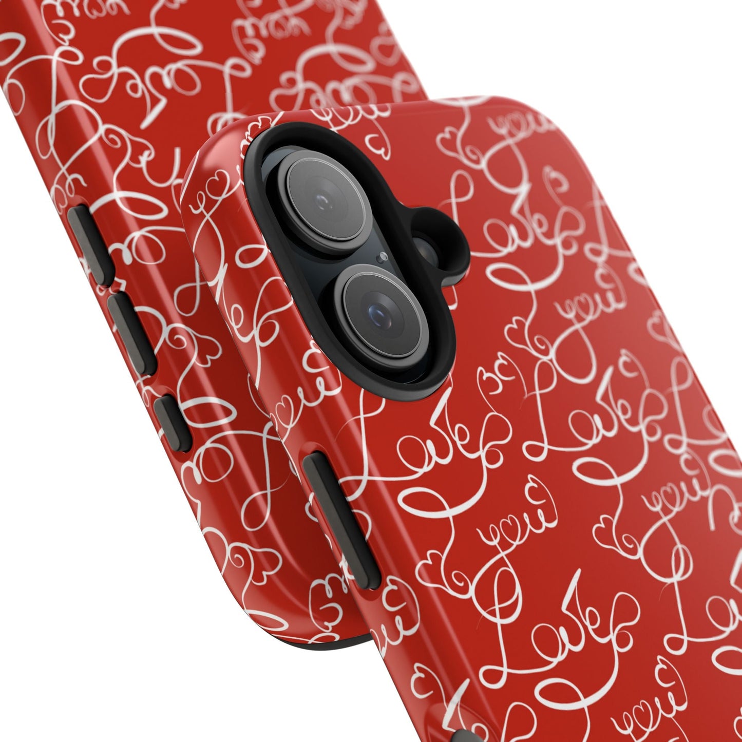 Love Script Red iPhone Case – Romantic Handwritten Design - BOGO Cases