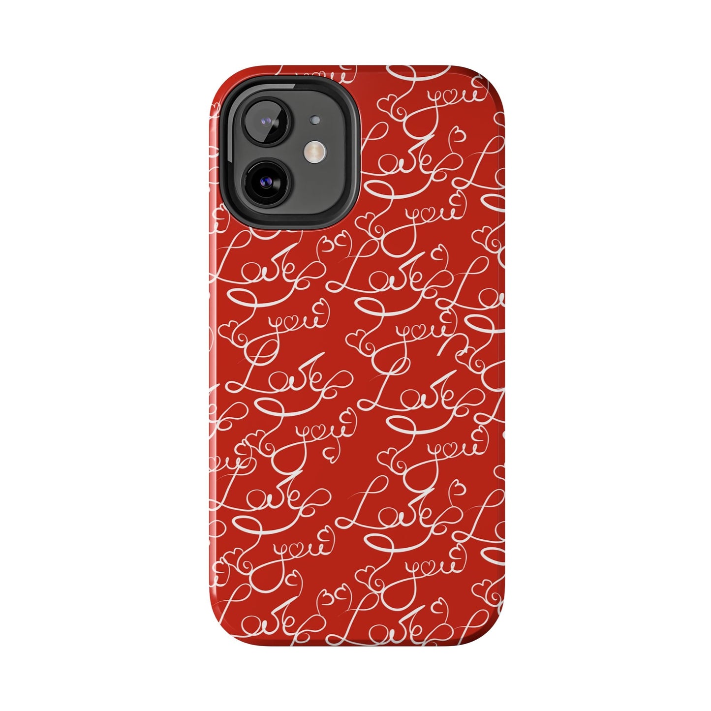 Love Script Red iPhone Case – Romantic Handwritten Design - BOGO Cases