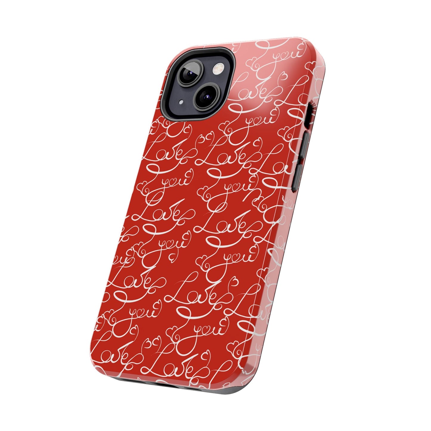 Love Script Red iPhone Case – Romantic Handwritten Design - BOGO Cases