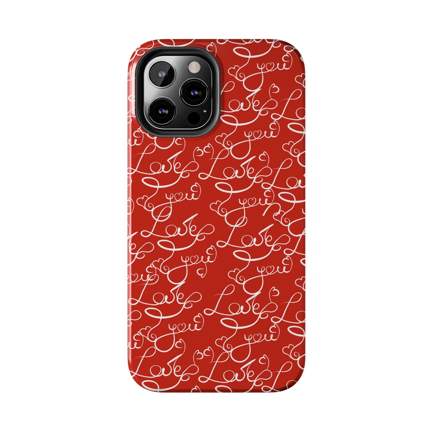 Love Script Red iPhone Case – Romantic Handwritten Design - BOGO Cases