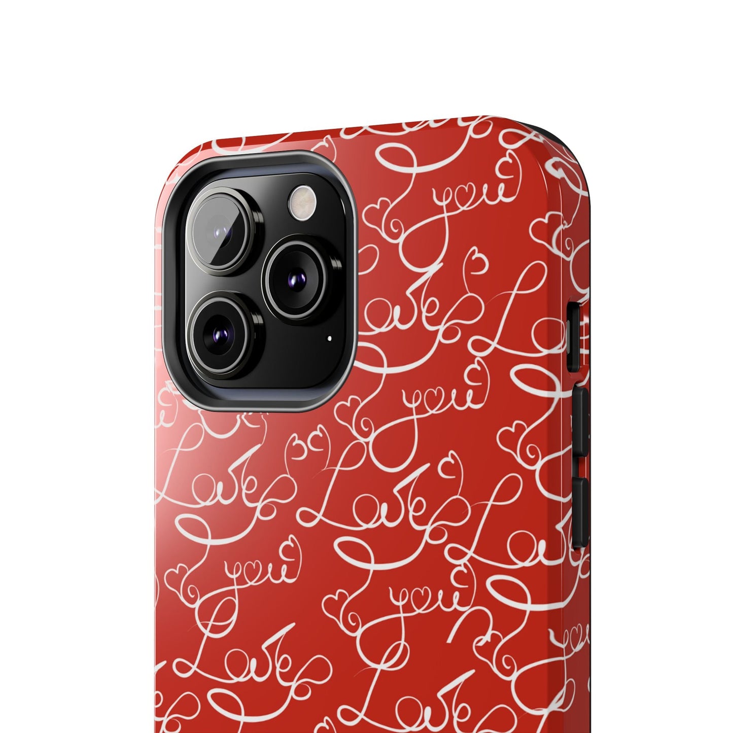 Love Script Red iPhone Case – Romantic Handwritten Design - BOGO Cases