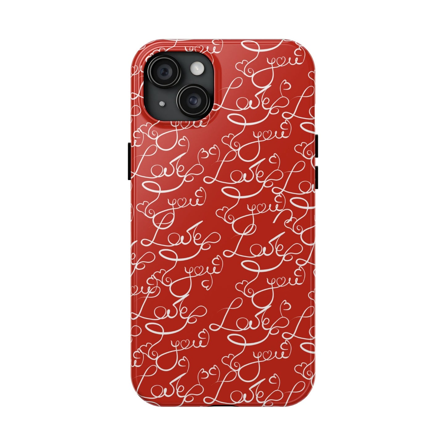 Love Script Red iPhone Case – Romantic Handwritten Design - BOGO Cases