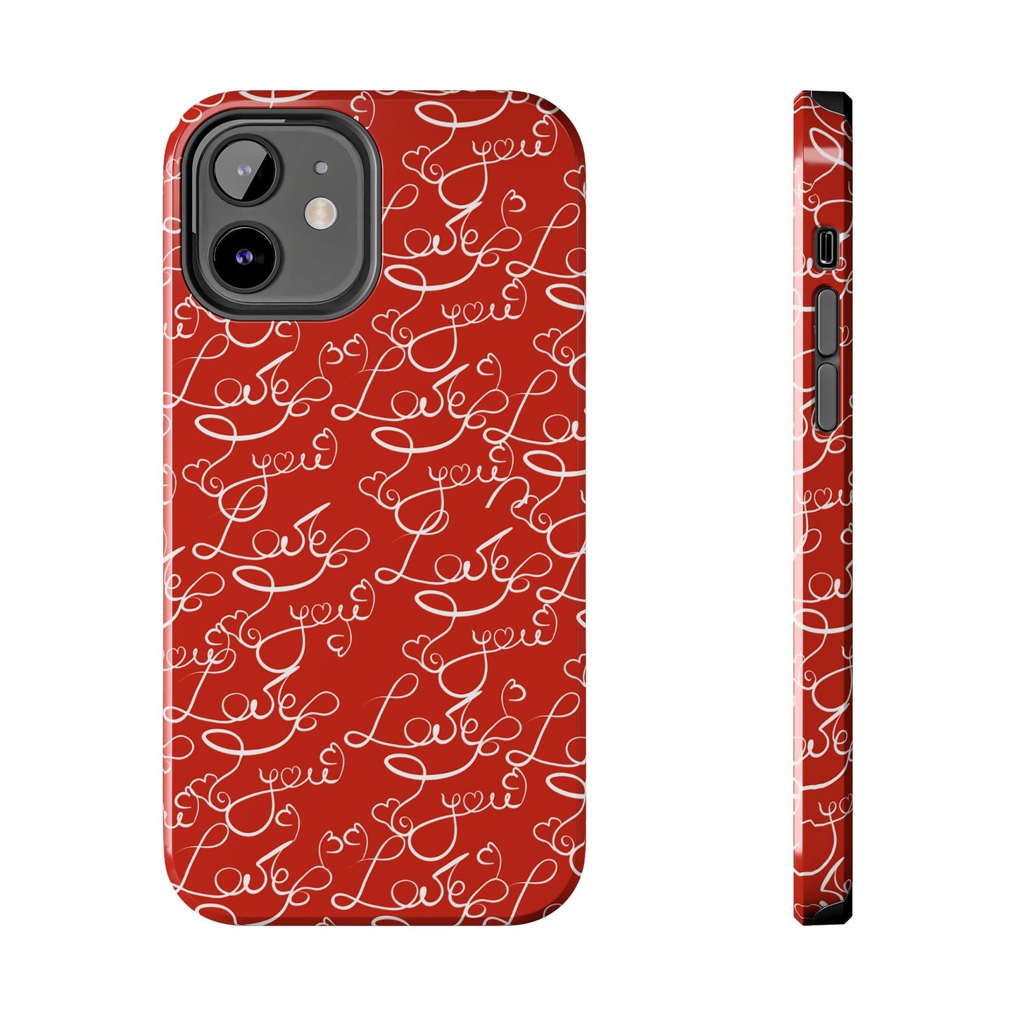 Love Script Red iPhone Case – Romantic Handwritten Design - BOGO Cases